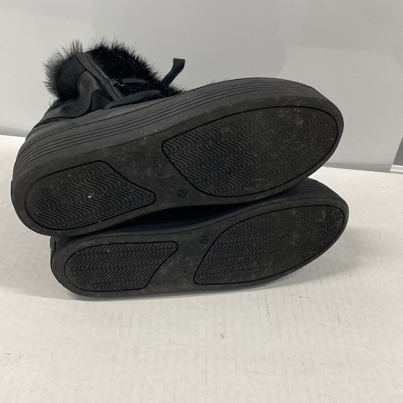 A&M Italy Black leather suede & fur platform boots handcrafted CGUC Size 38 - Picture 8 of 12